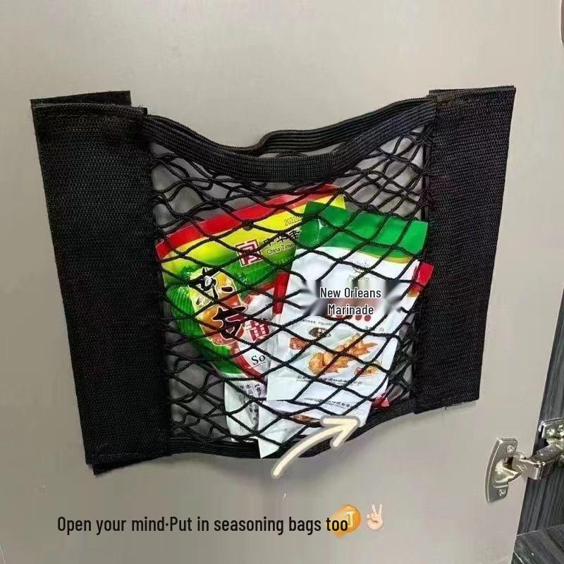 Wall-Mounted Kitchen Cabinet Adhesive Mesh Trash Bag Holder