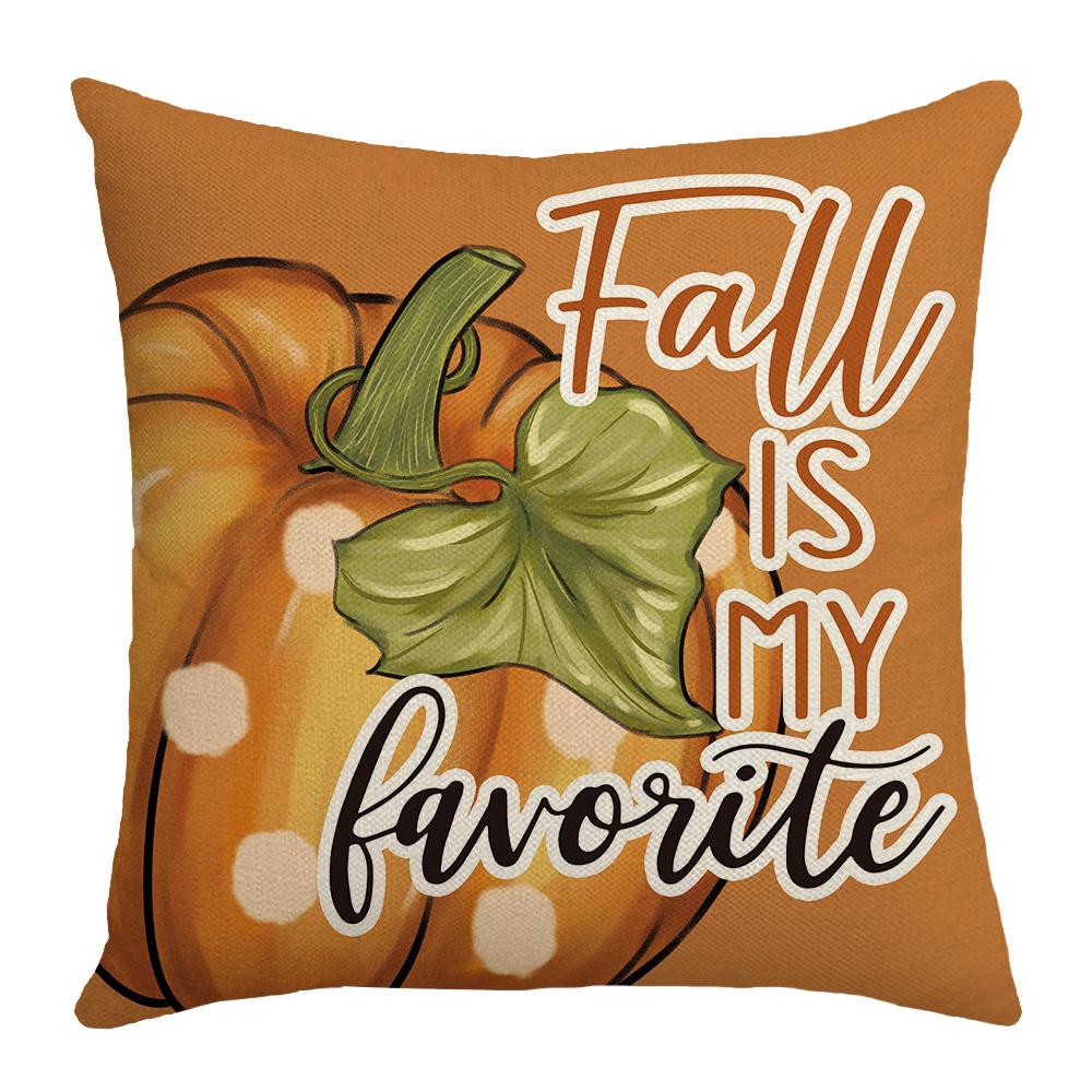 

New Cartoon Autumn Maple Leaf Gnome Pillow Cover Hand-painted Farm Car Sofa Pillow Cover 45 * 45Cm (excluding pillow core)