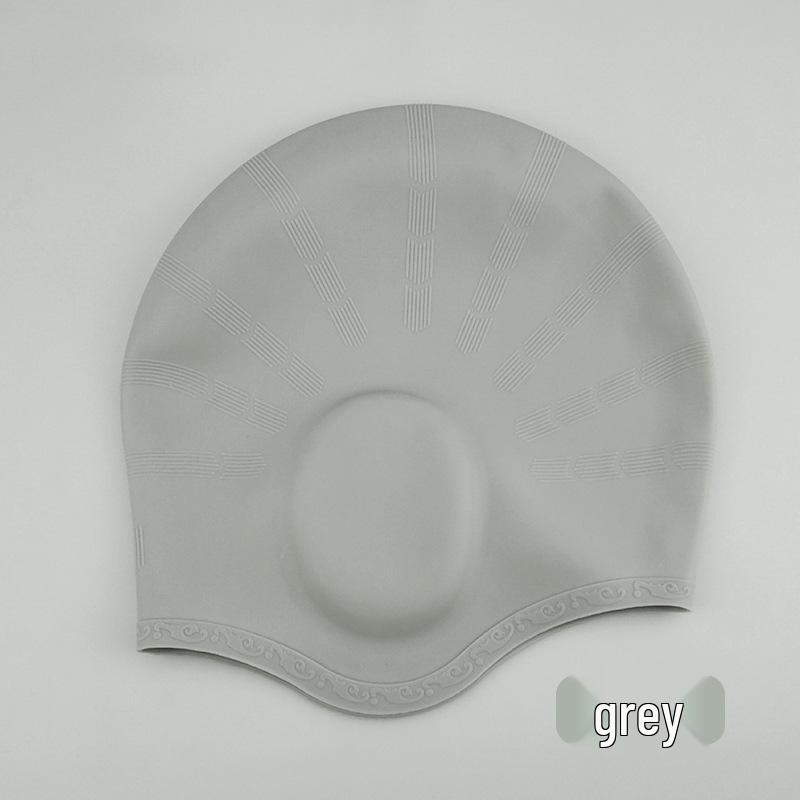 Long Hair Waterproof Silicone Swim Cap with Ear Protection for Men & Women