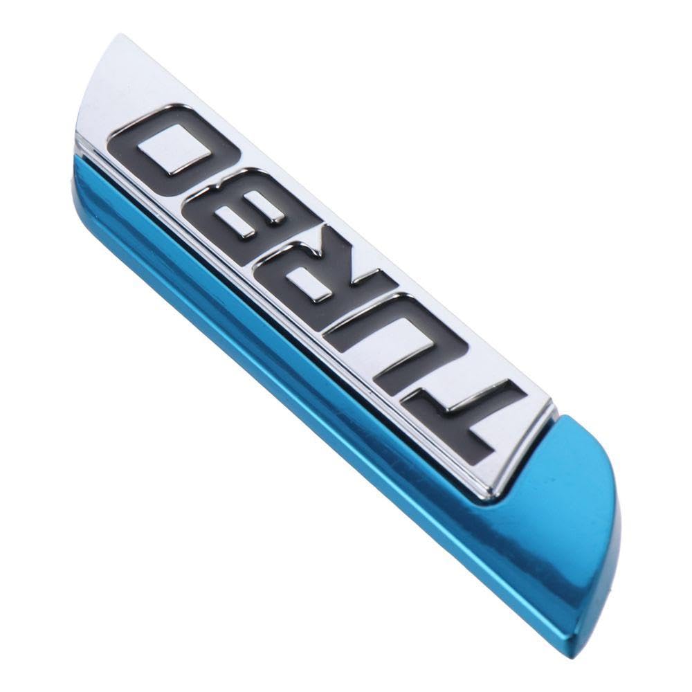 Qicarkey 2pcs 3D Turbo Metal Decal, 3D Car Metal Decal Sticker, Truck Side Fender