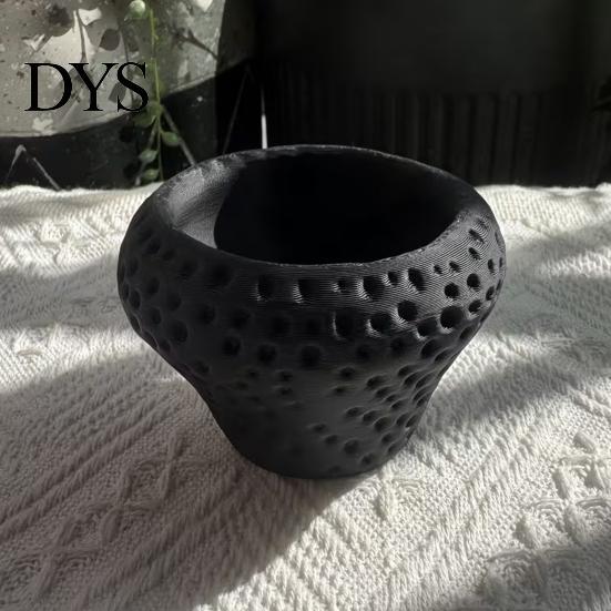 Unique Home Office Decor Strawberry Succulent Planter Pot, 3D Printed Cute Shape Small Plant Mini Ceramic Style Decorative Flower Pot for Cactus Herb,