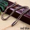 Tibetan Agate Clavicle Sweater Chain Necklace with Handcrafted Cotton Cord