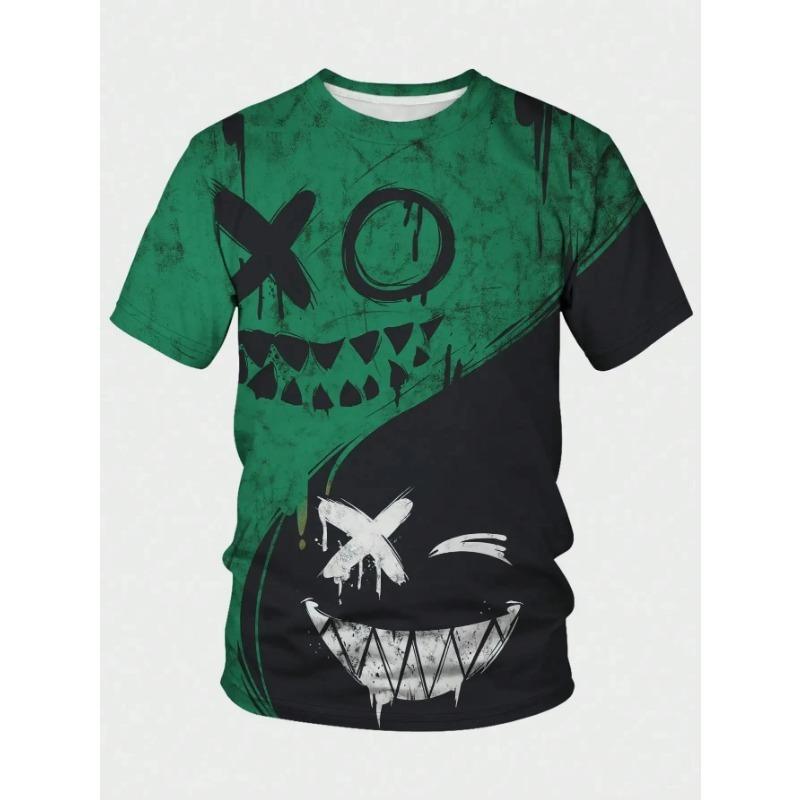 Street Fashion T-Shirt For Men Short Sleeve Hip Hop Print Tee Shirt Handsome Male T Shirt Pullover Man Oversized Clothing 2024