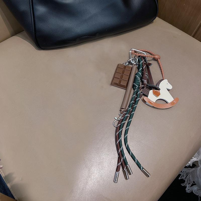 1 Piece Chocolate Braided Rope Bag Decoration High-grade Keychain Trojan Horse Pendant For Phone Bag Accessories