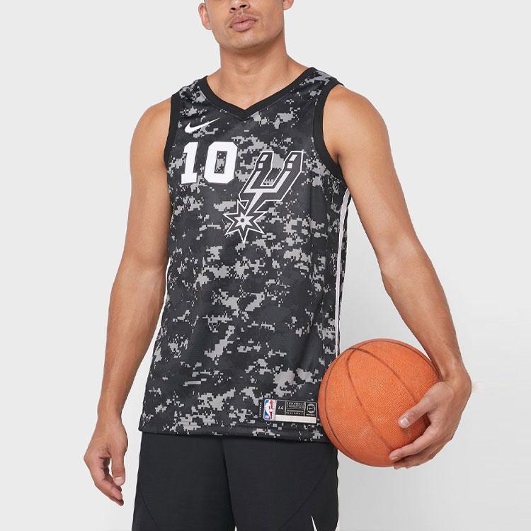 Nike NBA City Edition Jersey, Spurs, Demar Derozan, Fan Version, 2018-19 Season, Camouflage Men Tops Black AJ4644-014