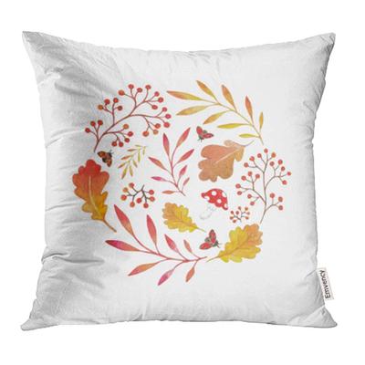 Leaf Colorful Autumn Branches With Leaves Watercolor Design Fall Wreath Gold Pillowcase Cushion Cover 18x18inch 45x45cm Buy At A Low Prices On Joom E Commerce Platform