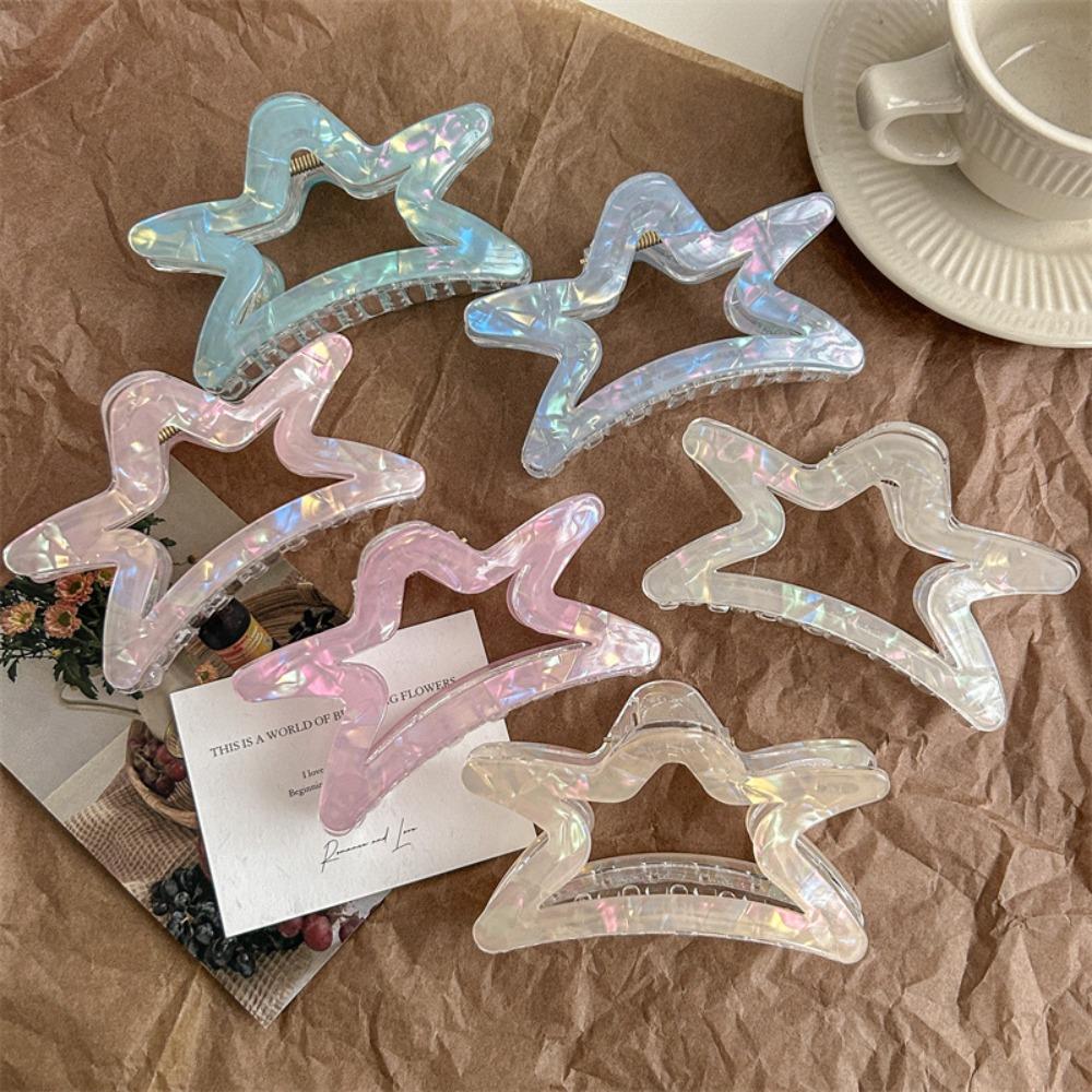 PVC Shark Clip Starry Large Size Hair Grab Fashion Hair Clip Daily