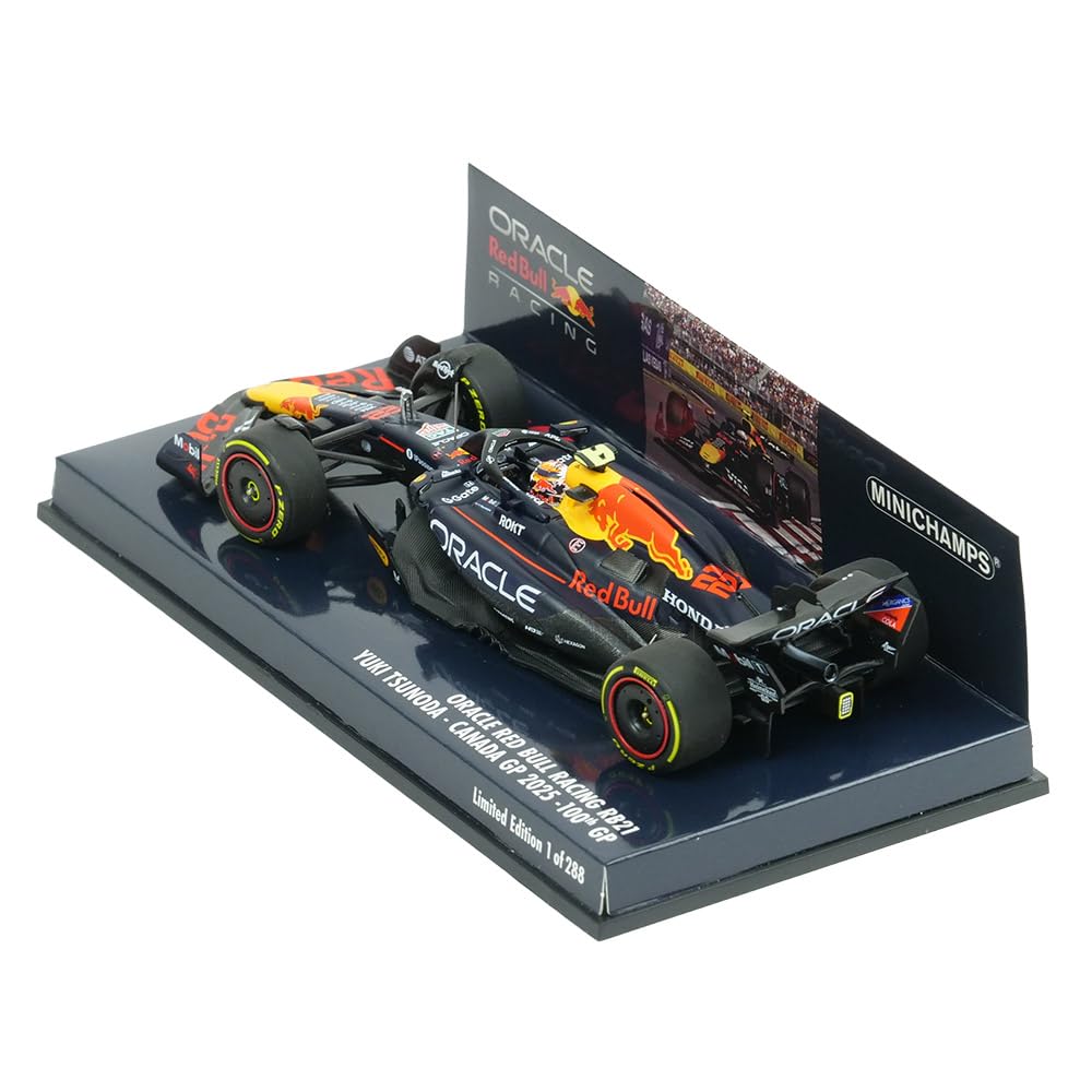 Minichamps Oracle Red Bull Racing RB21 2025 F1 Canadian GP Yuki Tsunoda 100th F1 Race 1/43 #22 [Resin]