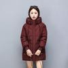 2025 new down cotton jacket mid-length thickened hooded padded jacket Korean version loose cotton jacket winter warm jacket for women
