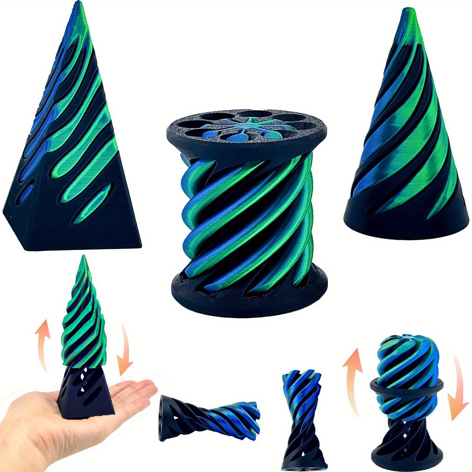 Set of 3 Impossible Cones, Spiral Cone, Impossible Pyramid Passthrough, 3D Printed Spiral Cone, Mini Vortex Thread Illusion for Desktop Decoration 3pcs
