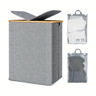 Large Folding Laundry & Toy Storage Basket with Lid for Bedroom or Wardrobe