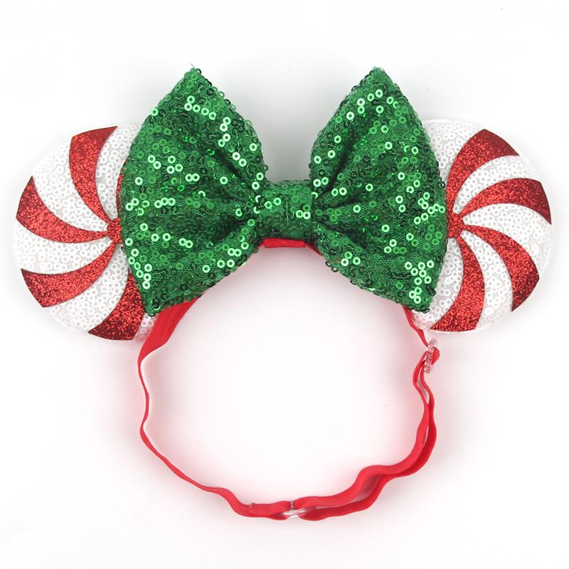 Disney Mausohren Verstellbares Elastisches Stirnband Für Baby Erwachsene Pailletten 5" Schleife Haarband Festival Party DIY Haarschmuck