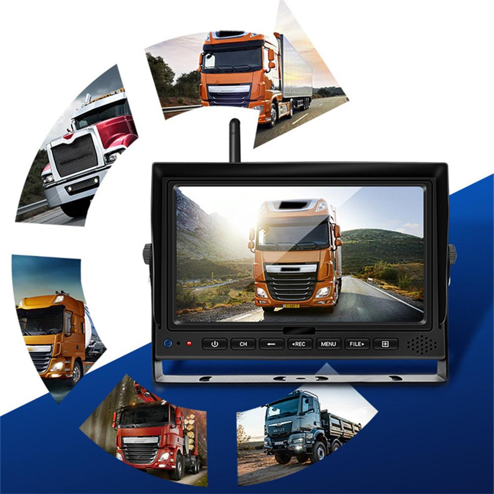 Truck DVR Wireless Dash Camera 7" Monitor Rear View System For Parking Rearview