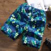 Summer Trunks Colorful Feather Print Elastic Waist Loose Beach Shorts for Swimming