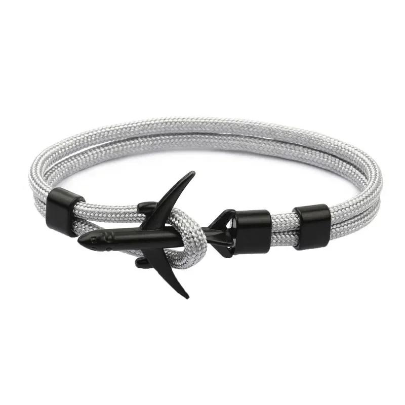 Summer Hot Boeing Airplane Anchor Bracelet Men Nylon Rope Chain Charm Bracelets For Women Survival Aviation Style Sport Bracelet
