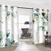 2 Pcs Green Leaves Print Curtains  Suitable for Bedroom  Living Room Kitchen Decoration  Home Decoration  Window Decoration
