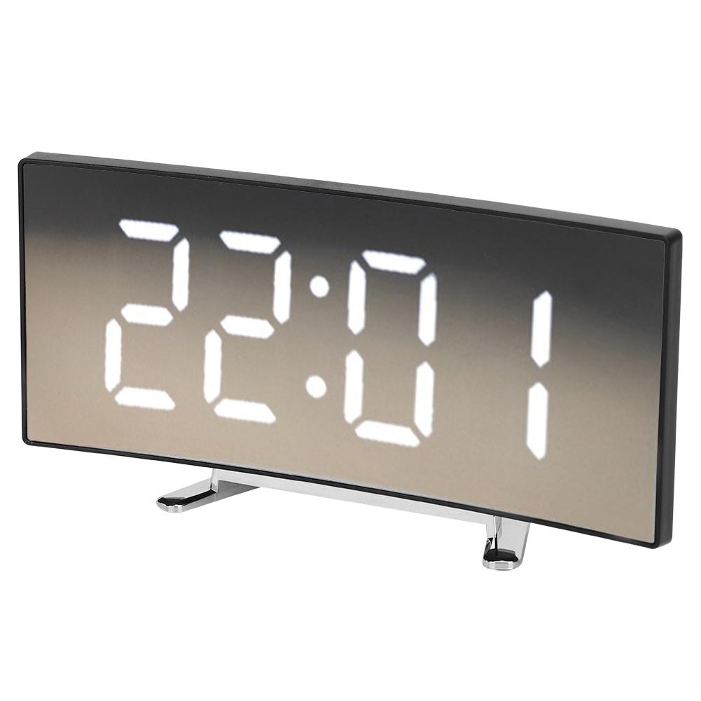 Household Modern Electronic Alarm Clock LED Mirror Clock with Large Screen