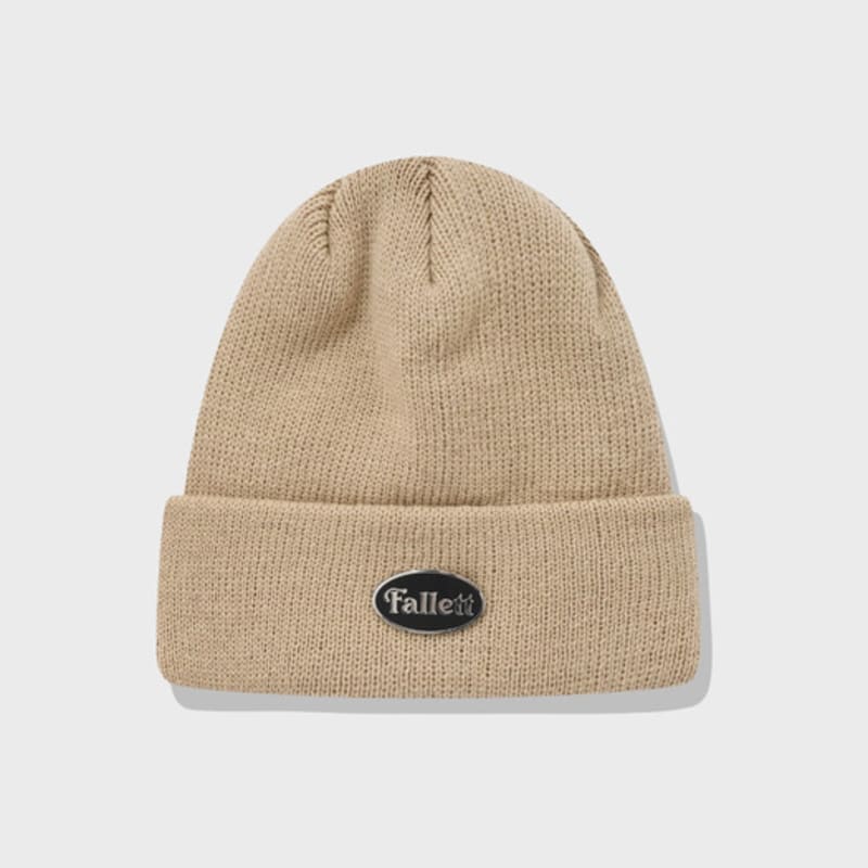 

FALLETT Вязаная шапка-бини с нашивкой Масло F