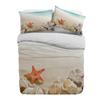 Ocean Beach Starfish Shell Duvet Cover With Pillow Case Custom 3pcs Bedding Set Quilt Cover Double Bed Home Textile