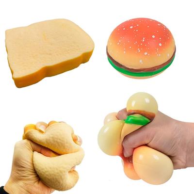 Toust Plátky Chleba Stresová Hračka Simulovaný Hamburger Sušenka Mačkací Hračka Senzorické Fidget Hračky pro Děti a Dospělé Zábavná Mačkací Hračka