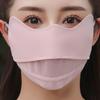 Ice Silky Sunscreen Mask Breathable Face Mask Solid Color Sun Protection Facial Cover For Women Cycling Outdoor Sports Use