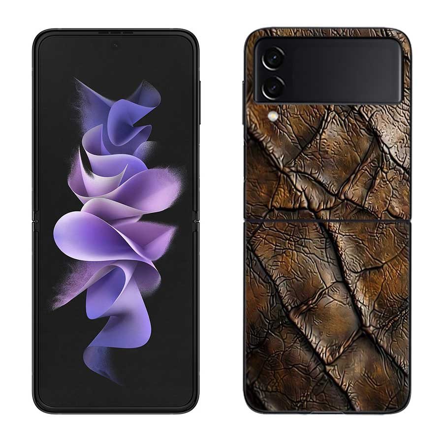 Crocodile Skin Phone Case For Samsung Z Flip 7 6 5G Galaxy Z Flip 5 4 3 Black Hard Cell Cover Luxury PC Shell Coque