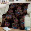 Bule Evil Eye Blanket Hamsa Hand Psychedelic Blanket for Travel Bedding Chair Adult Lightweight Bohemian Style Blanket Tapestry