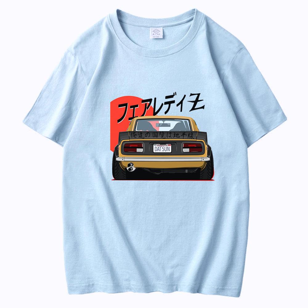 T-shirts Konsttryck Japansk Stil Retrobil 90-tal 100% Bomull Sommar EU-storlek Toppar Casual Harajuku Kortärmad Lös