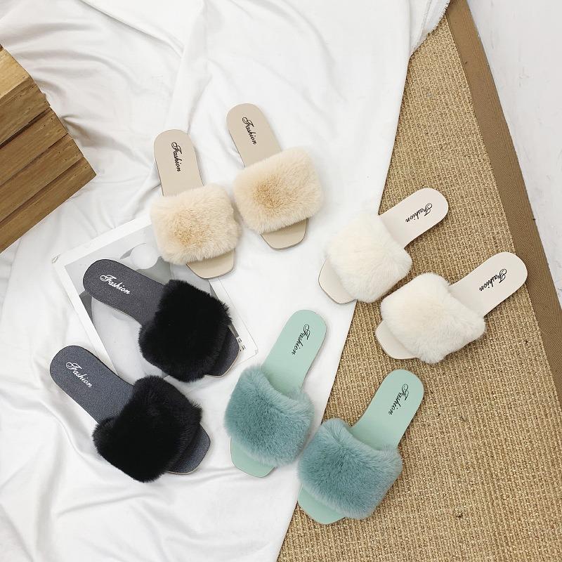 2025 Fall/Winter New Fashionable Furry Slippers for Women - Outdoor Wear & Indoor Home Slippers for Ladies - Winter