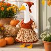 Jijijing Thanksgiving Porch Goose Outfit, Autumn Dress with Head Scarf for 23 Inch Statue, Outdoor Garden Yard Decor