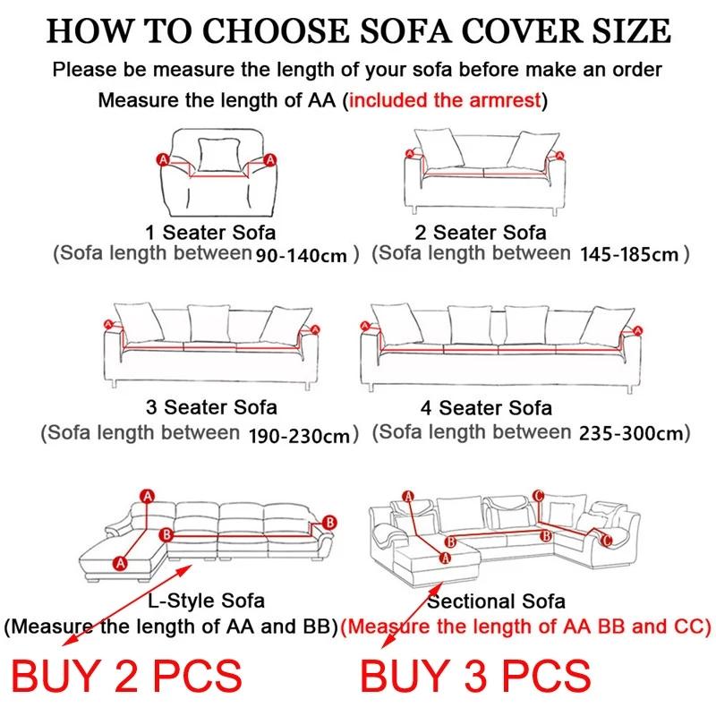 Thick Elastic Jacquard Sofa Cover for Living Room, Couch and Armchair, L Shaped Corner Sofa Cover, 1 /2 /3 /4 Seater