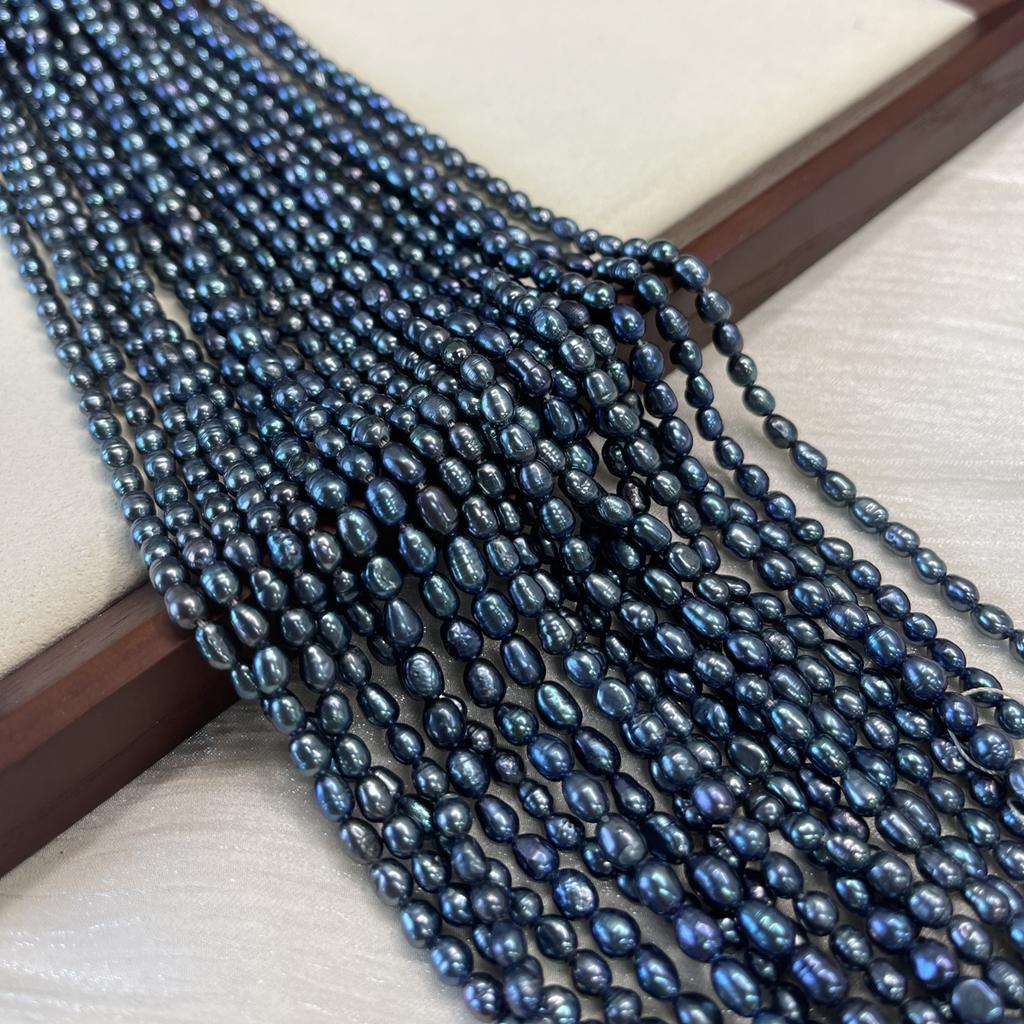 Black Rice Pearl 4-5mm For Jewelry Making DIY Necklace Bracelet Earrings Accessory