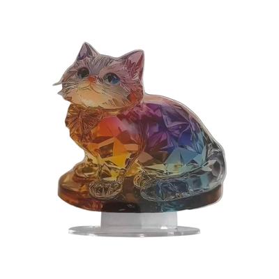 Kitten Desktop Ornament Animal Figurine Craft Cute Cat Statue Tabletop Sculpture for Table Fireplace