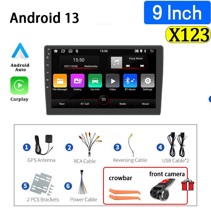 7/9/10Inch Car Radio Wireless Carplay Android Auto Stereo Receiver Car Multimedia Rear View Camera Android 13 Car Accessories