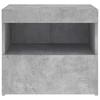 Nightstand with LED Lights Concrete Grey 50 X 40 X 45 Cm