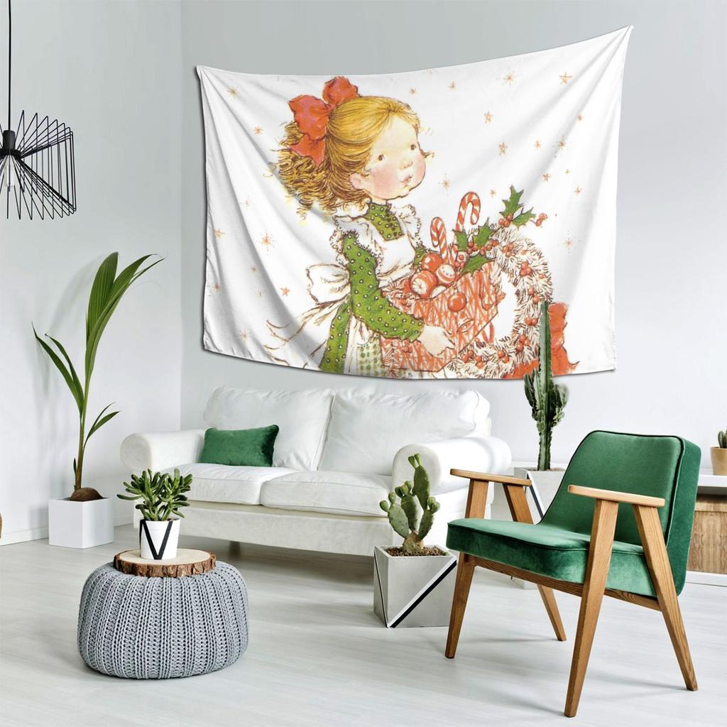 Sarah Kay Swing Girl Wandteppich Dekor Kunst Ästhetische Wandteppiche für Wohnzimmer Schlafzimmer Heimwandtuch Wandbehang