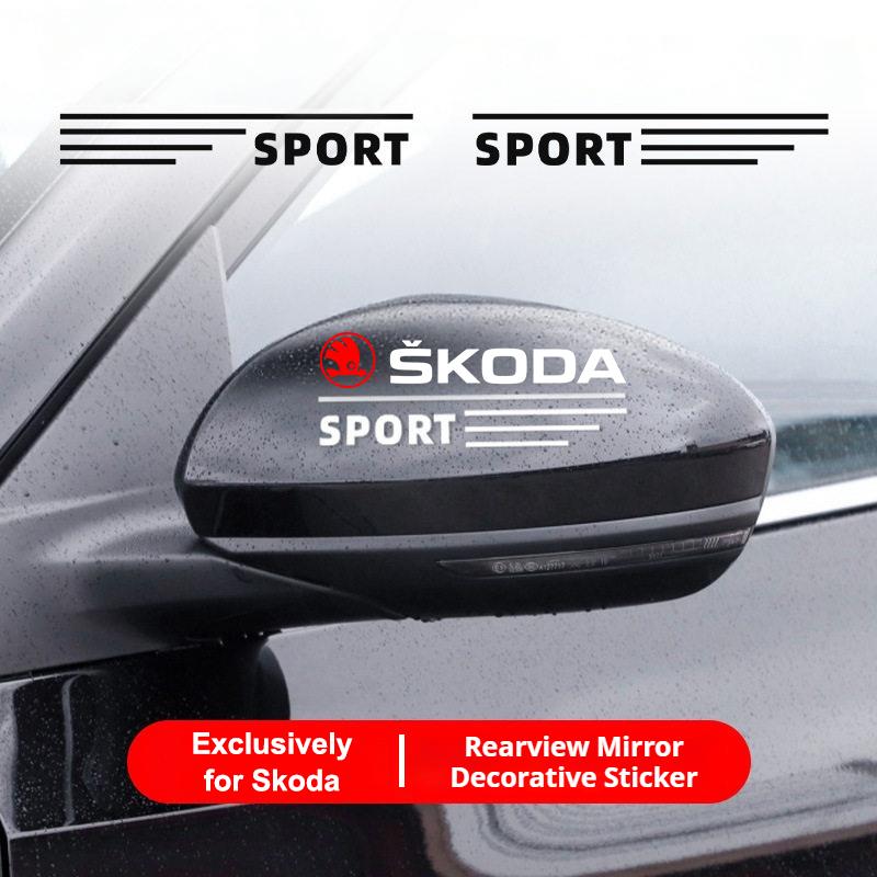 2 Pack Car Stickers Rear View Mirror Side Decorative Decals for F8 Octavia, Scala, Rapid, Kamiq, Kodiaq, Fabia, Superb, Karop ZS8