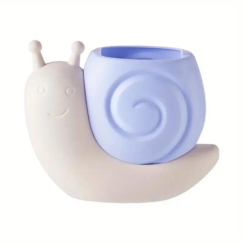 1Pc Snail-Shaped Pen Holder ABS Multi-Functional Desk Organizer Pencil Storage Desktop Stationery Container Makeup Brush Holder