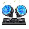 Electric Fan For Car Double Head Vehicle Dashboard Cooler Multifunctional Double Head Car Cooling Fan For Dashboard And Back