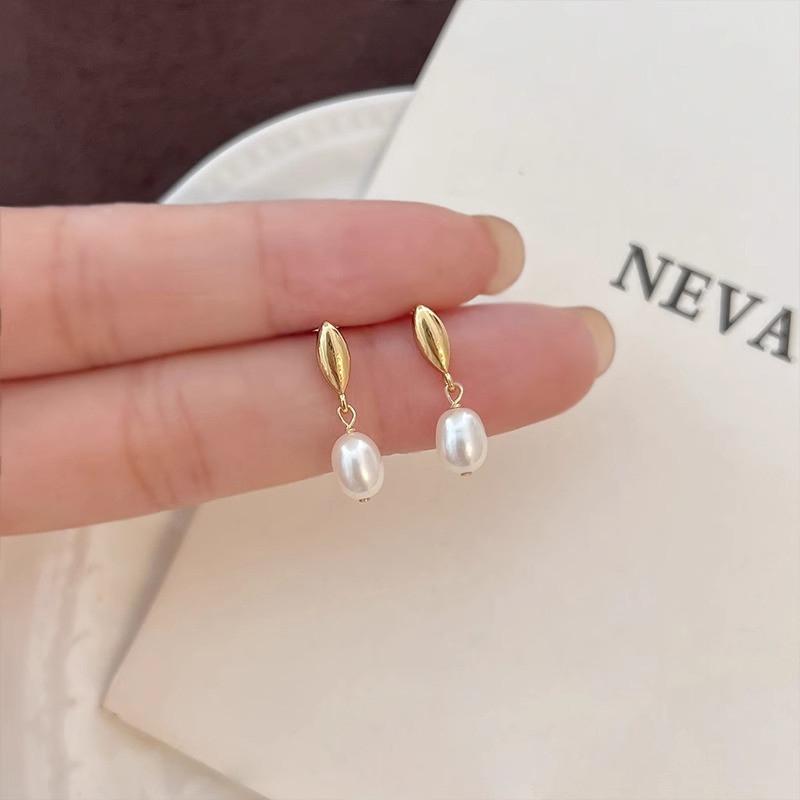 1 par elegante lys luksus mini perle øredobber for kvinner jenter søte dråpeformede anheng øredobber Smykker gaver