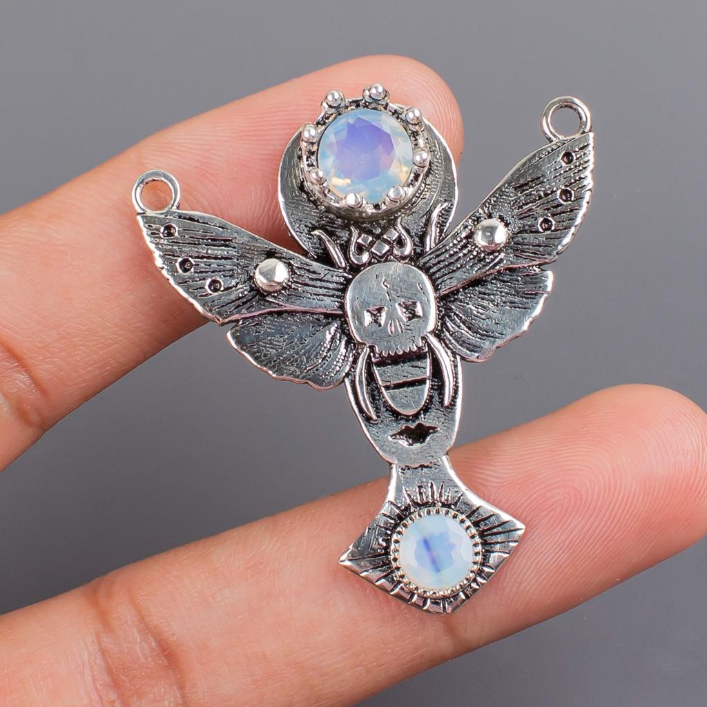 Rare Milky Opal Gemstone 925 Sterling Silver Jewelry Pendant 1.5" Gift For Wife CP-10-14