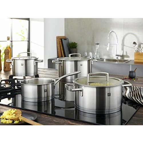 ZWILLING "Vitality Suppentopf 20cm 3,5L" Edelstahl tiefer Zweihandtopf 3-lagige Bodenstruktur IH-kompatibel spülmaschinenfest [Autorisiert Ja