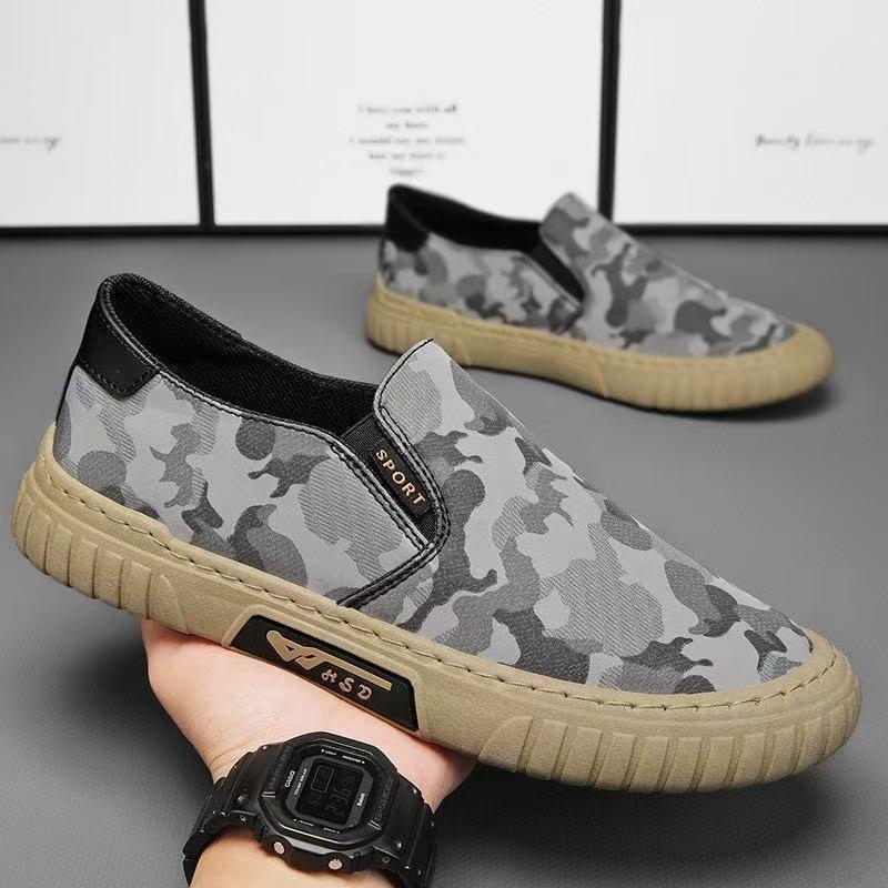 Camouflage Canvas Men's Shoes Summer Breathable Sports Casual Shoes One Pedal Lazy Shoes Old Beijing Cloth Shoes