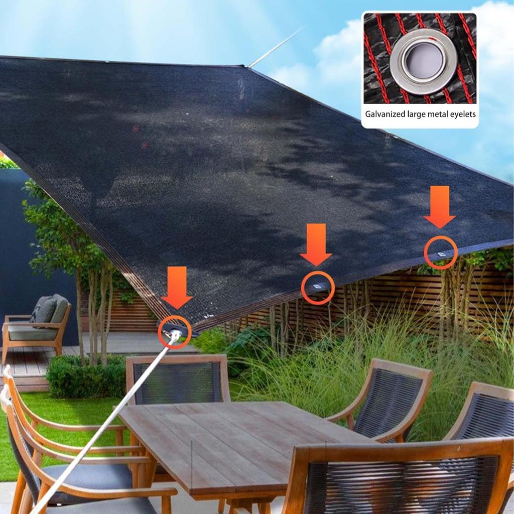 Kaniya 90% Black Shade Cloth for Garden 6.5FTx16FT Mesh Greenhouse Sun Shade Fabric,use in Chicken coops, carportsgazebos, Plant Shade and Building