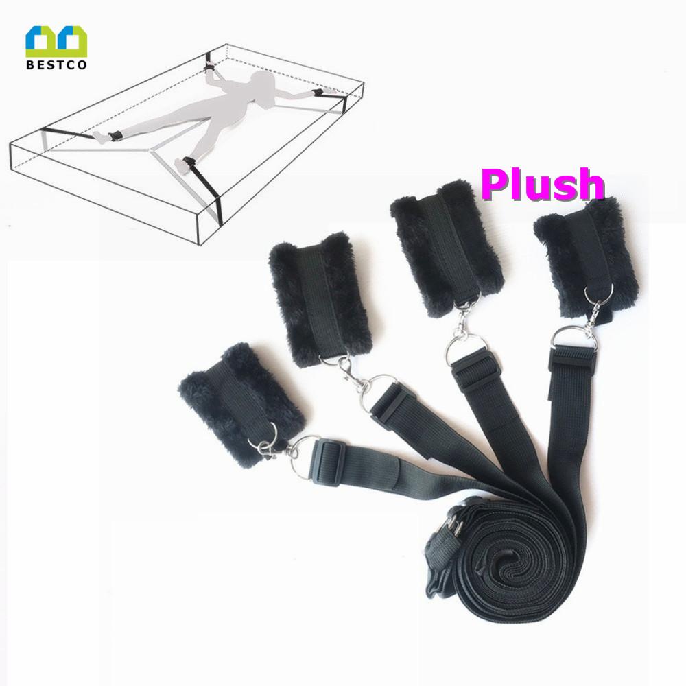 BESTCO 18+ Under Bed Restraints Wrist to Leg Cuffs Slave Fetish BDSM Bondage HandCuffs Adult Sex Toys For Couples Games