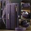 Per Samsung Galaxy S21 FE 5G Custodia CASEME C39 Portafoglio con Cerniera Blocco RFID Copertura in Pelle con Cinturino