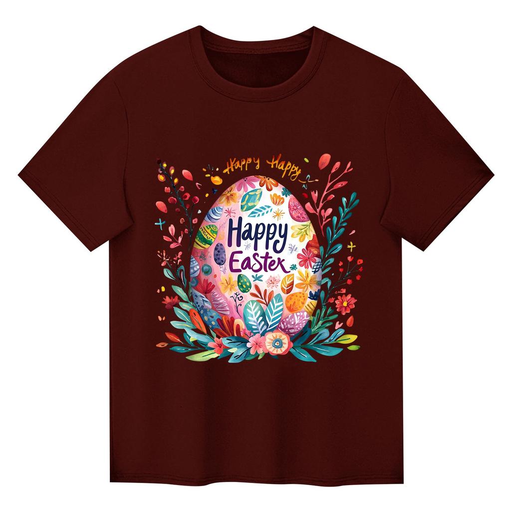 Barn Tryckt Kortärmad Rundhalsad Casual Bekväm Lös Lätt Topp