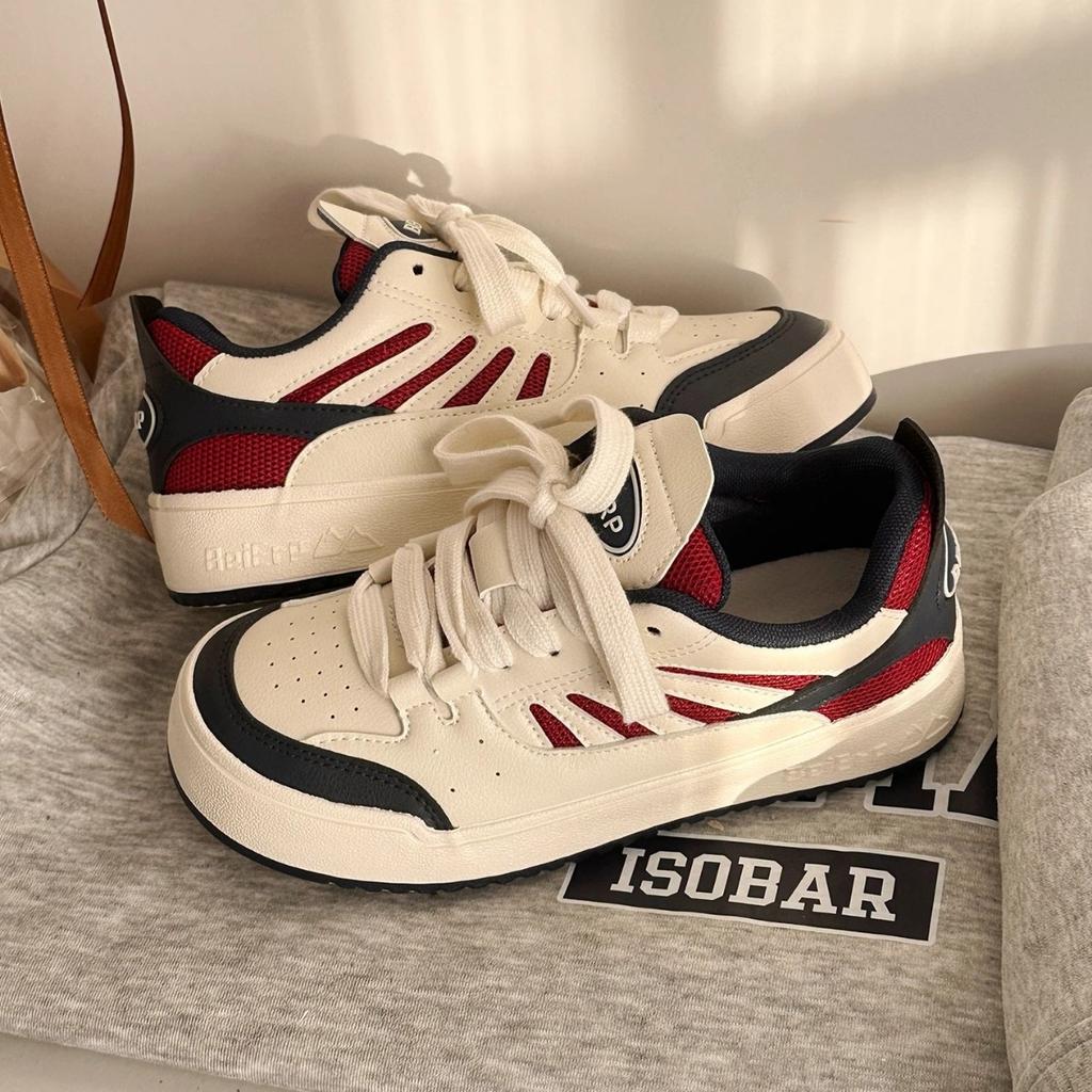 2025 Spring New Fresh Green Color Matching Casual Versatile Little White Shoes Sweet Ins Moral Training Shoes Women