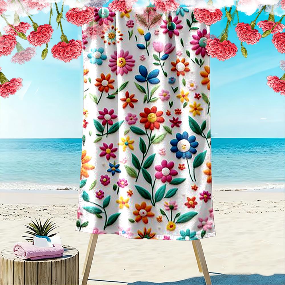 Colorful Floral Pattern Design Beach towel quick-drying for travel outdoor sports jogging beach and swimming