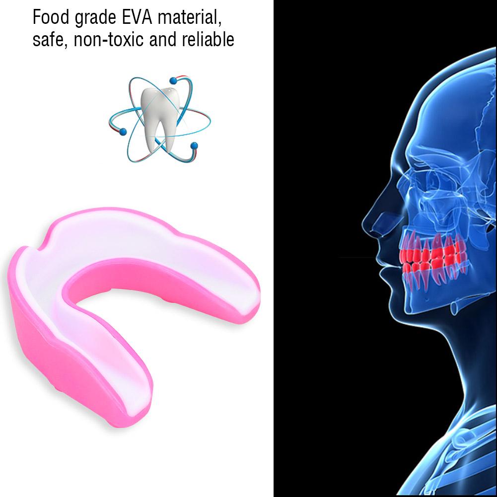 Durable EVA Adult Mouth Guard Teeth Tooth Protector Boxing Combat Accessory Pink & White